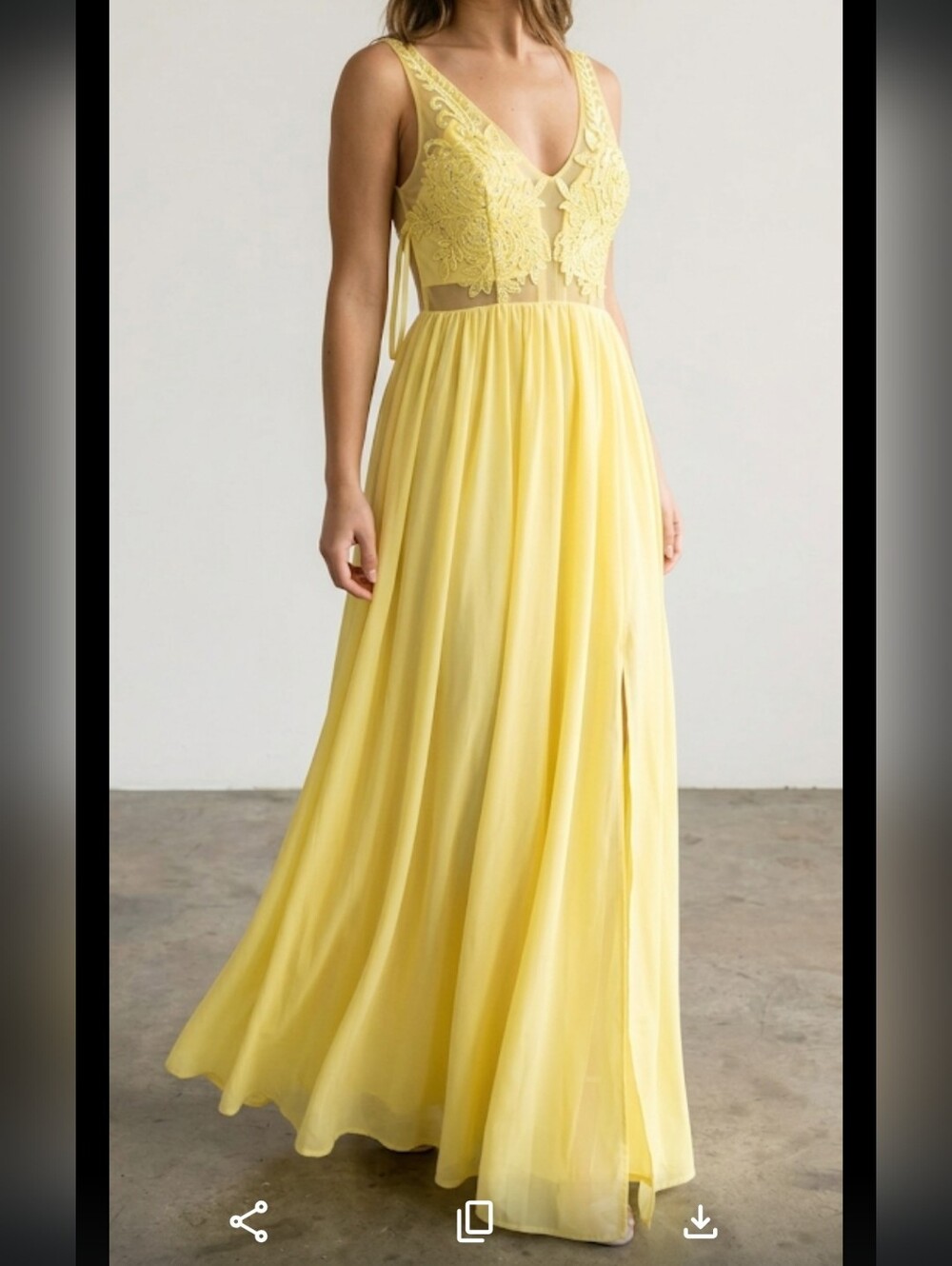 Fashion Nova Yellow Lace Dress **NWOT**